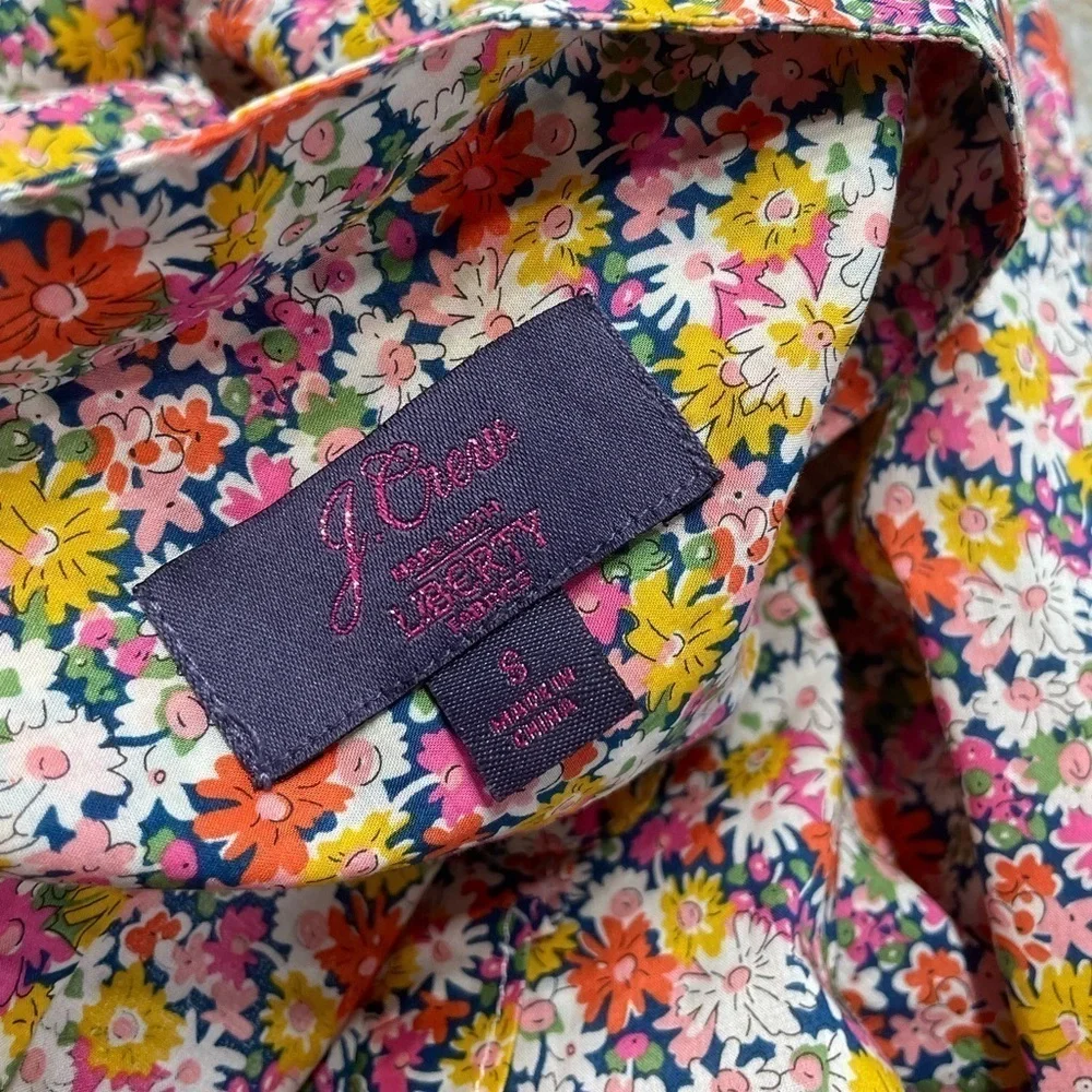 J.Crew Band-collar Ruffle-front shirt in Liberty® Libby Floral Small